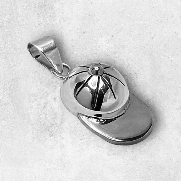 925 Mexico Sterling Silver Baseball Softball Sports Cap Hat LARGE Pendant - Picture 2 of 5